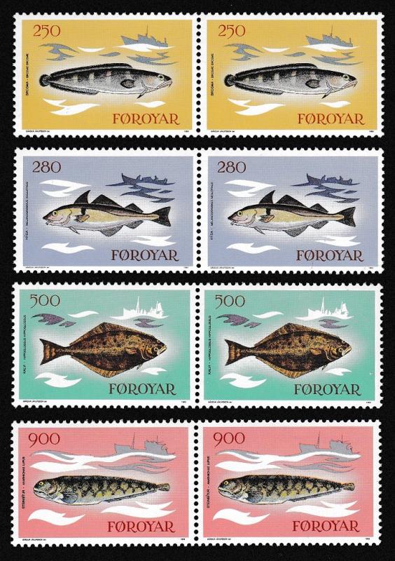 Faroe Is. Fish 4v issue 1983 in pairs SG#85-88 SC#97-100