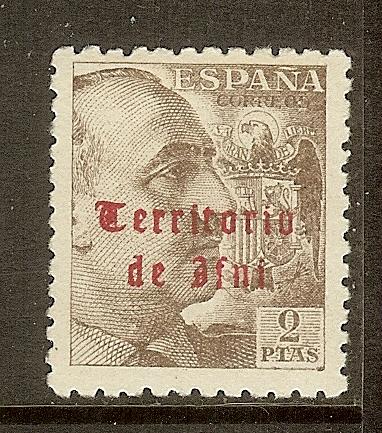 Ifni, Scott #48, Overprinted 2p General Franco Issue, MLH