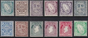 Sc# 65 / 76 1922- 23 Ireland Sword, Map, Coat of Arms, Cross set CV $143. Stk 2