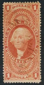 US R72c USED F-VF $1 PROBATE OF WILL