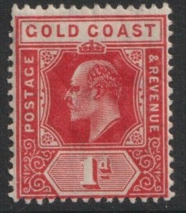 Gold Coast Sc# 57 KEVII 1907 - 1913 MMH 1 pence issue CV $20.00