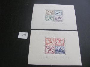 Germany  1936 MNH  SC B91-92 SS XF 260 EUROS (207)