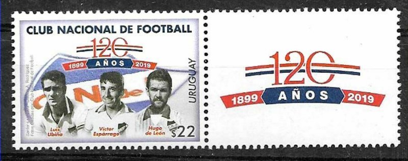 URUGUAY 2019 SPORTS FOOTBALL SOCCER NACIONAL FOOTBALL CLUB  SET WITH LABEL MNH