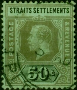 Straits Settlements 1914 50c Black-Green SG209 Fine Used