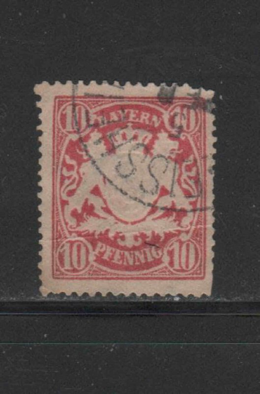 BAVARIA #63  1888  10pf    COAT OF ARMS   F-VF  USED  a