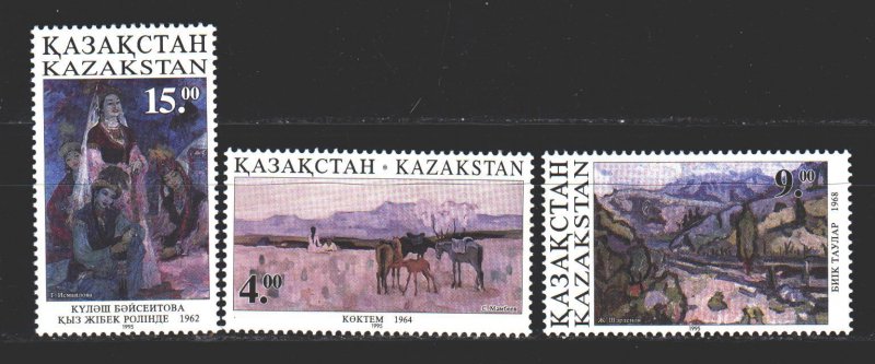 Kazakhstan. 1995. 91-93 from the series. Painting, paintings. MNH. 