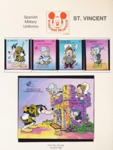 DISNEY ST.VINCENT 1622-1626 MINT NH SPANISH MILITARY UNIFORMS