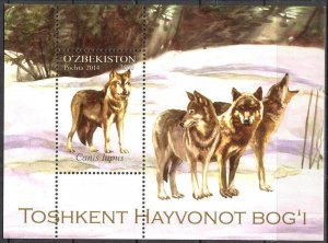 Uzbekistan 2014 Fauna Wolves S/S MNH