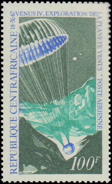 Central Africa #C56, Complete Set, 1968, Space, Never Hinged