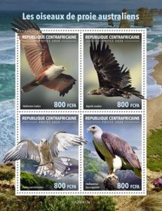 Central Africa - 2020 Australian Birds of Prey - 4 Stamp Sheet - CA200417a