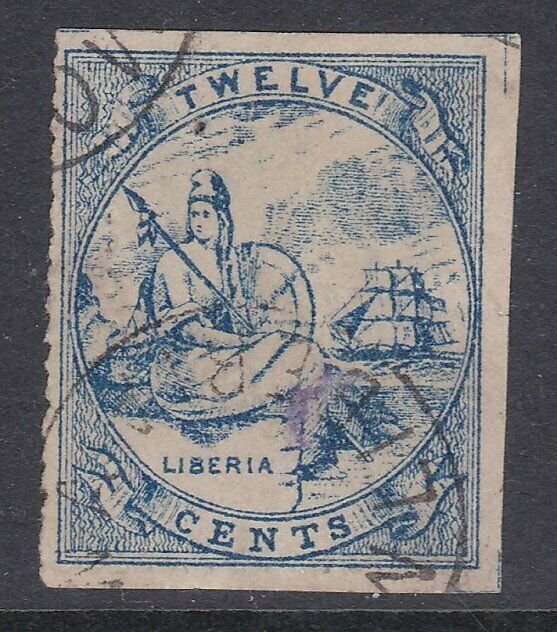 LIBERIA  An old forgery of a classic stamp..................................D371