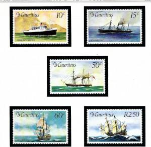 Mauritius 419-23 MNH 1976 Ships