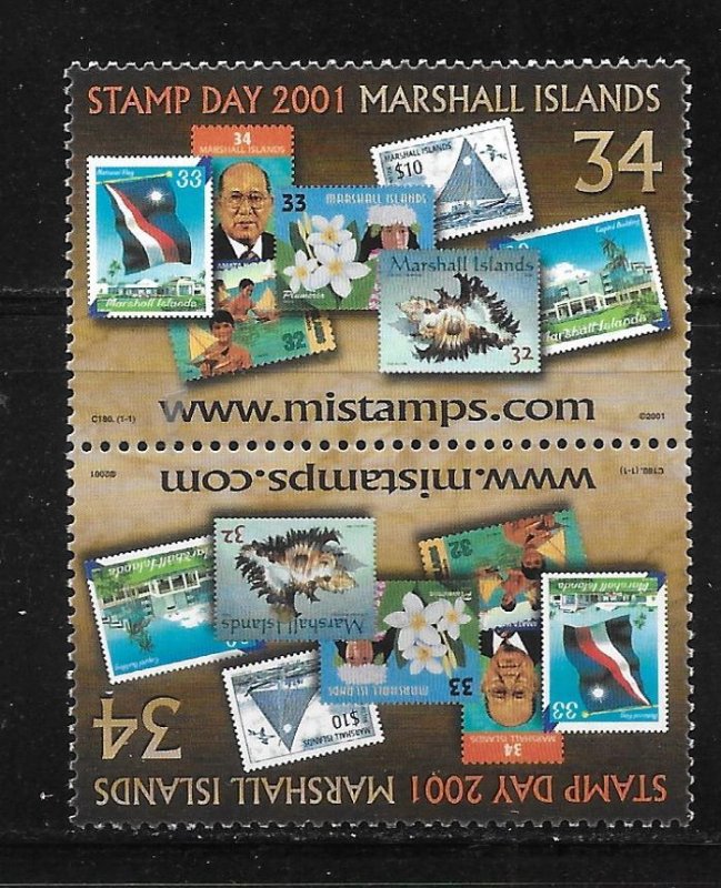 Marshall Islands 780a 2001 Stamp Day Unused Hinged  2022 Scott c.v. $1.40 30%