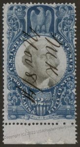 USA 2nd Issue Revenue Scott R124 $2.50 Washington Used 108123