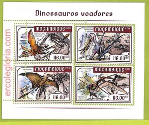 B0574 - MOCAMBIQUE - MISPERF ERROR Stamp Sheet - 2018 - Dinosaurs, Prehistory-