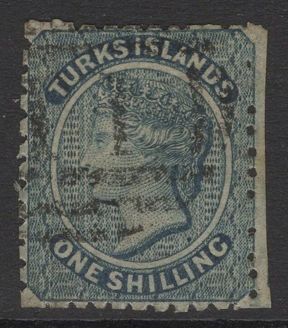 TURKS ISLANDS SG52 1881 1/= SLATE-GREEN USED