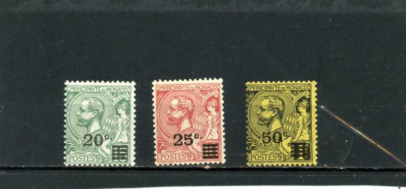 MONACO 1924 Sc#57-59 SET OF 3 STAMPS MNH