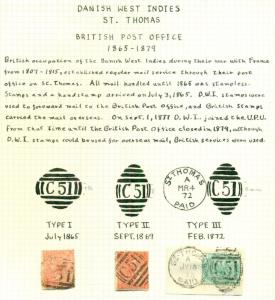 DANISH WEST INDIES CANCEL Collection, 50 diff incl. British, ring types & towns