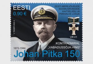 2022 Estonia Rear Admiral Johan Pitka Military Leader (Scott 972) MNH