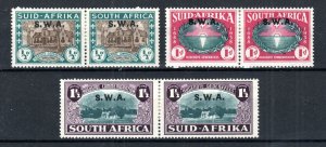 South West Africa 1939 Huguenot set SG 111-13 MH