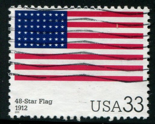 3403s US 33c 48-Star Flag, used