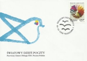 Poland 1998 FDC Stamps Scott 3422 World Post Day