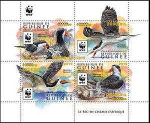 Guinea - 2019 Skimmer WWF Ovpt - 4 Stamp Sheet - GU190123a2