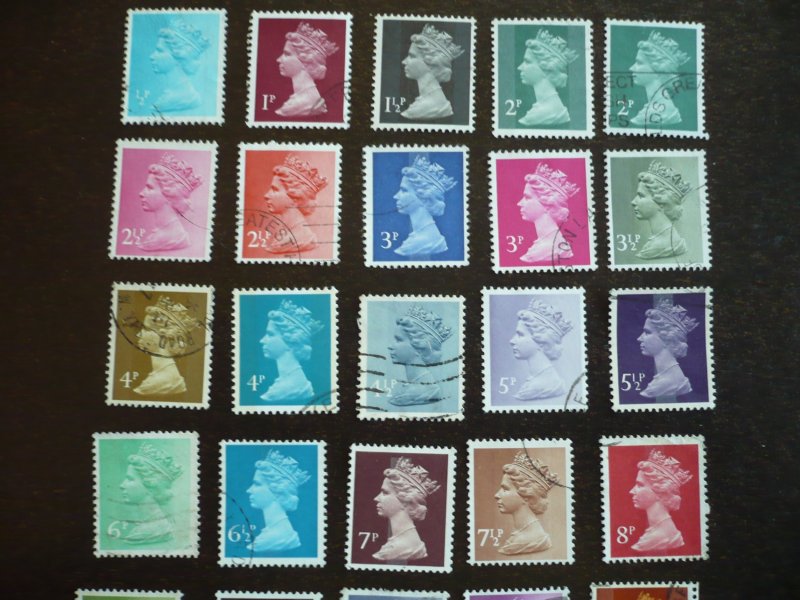 Stamps - Great Britain - Scott# MH22-MH175 - Used Part Set of 49 Stamps