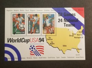 US Scott 2837 Soccer World Cup USA 1994 Souvenir Sheet MNH OG Mint T4760