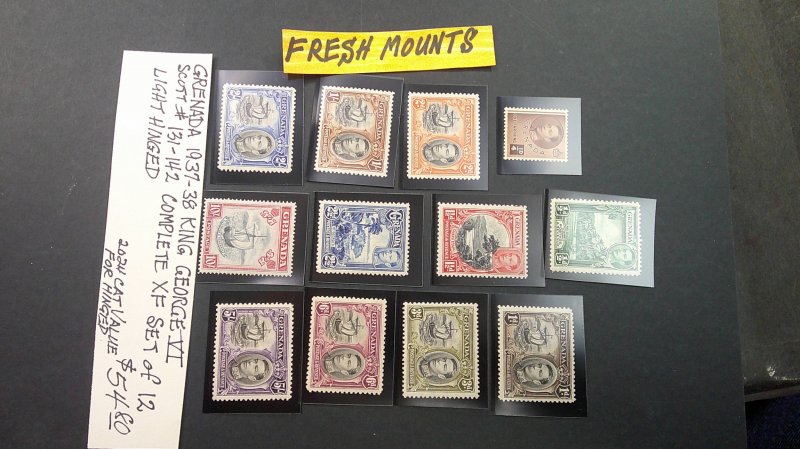 Grenada 1937-38 Scott# 131-142 Mint Light Hinge complete XF set of 12 values