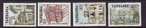 Tanzania-Sc#835-8-unused NH set-Historic Buildings-1992-