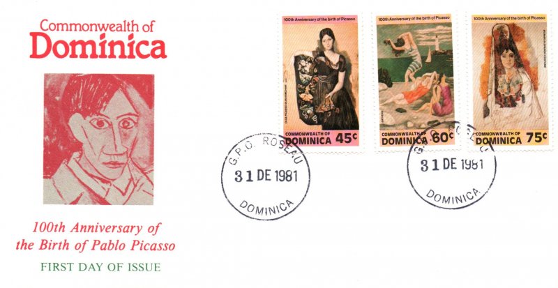 Dominica 739-741 Paintings U/A FDC