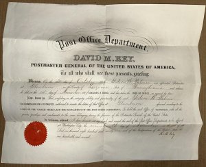 RARE 1874 GLENBURN PA PENNSYLVANIA APPT CERTIFICATE GIDEON PALMER FROM PMG USA