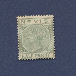 NEVIS - Scott 21 - unused hinged - 1/2 p green - 1883