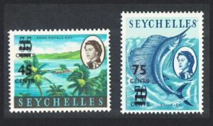 Seychelles Sailfish Anse Bay overprints 2v SG#216-217