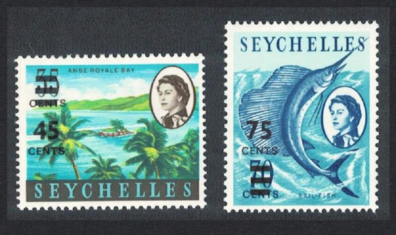 Seychelles Sailfish Anse Bay overprints 2v SG#216-217