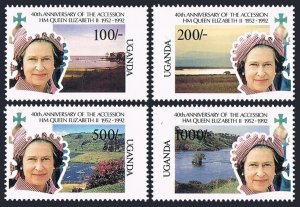 Uganda 990-993,994-995,MNH.Mi 1048-51,Bl.157-8. Queen Elizabeth II,Reign-40,1992