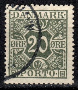 Denmark #J18  F-VF Used  CV $5.00 (V5401)