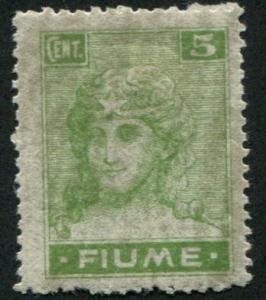 Fiume SC# 29 Portrait of Italy 5c,  Cancelled