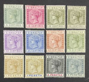 MOMEN: GIBRALTAR SG #22-33 1889 MINT OG H LOT #63110