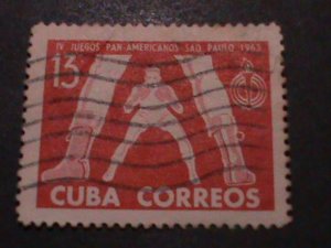 CUBA-1963-SC#784  -ST1105- 4TH PAN-AM GAMES-64 YEARS OLD-VF-USED-LAST ONE