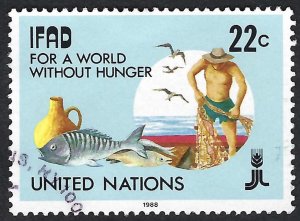 United Nations #519 22¢ IFAD for a World Without Hunger  (1988). Used.