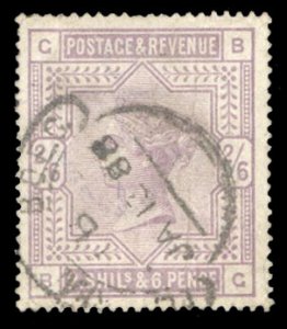 British Commonwealth - Great Britain #96 Cat$165, 1883 2sh6p lilac, used