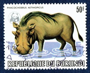 [sto682] BURUNDI 1983 Scott#596a used 50FR Warthog ANIMAL WWF