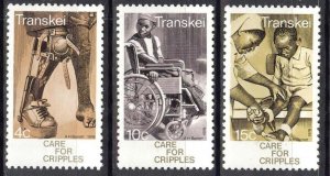 Transkei RSA 1978 Handicapped Assistance Set of 3 MNH