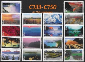 PCBstamps  US #C133-150 Air Mail, Landscapes, MNH, (2)