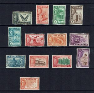 Sarawak: 1950, King George VI Definitive, Short Set to 50c, Mint.