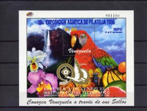 VENEZUELA S/SHEET-TAIPEI- EXOTIC BIRD GUACAMAYA MNH VF'96 