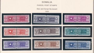 Somalia # Q56-64, Parcel Post Pairs, Mint NH, 1/2 Cat