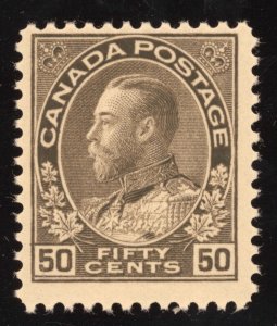 Canada Scott 120 Mint NH OG  1923 Black Brown 50c T787 bhmstamps